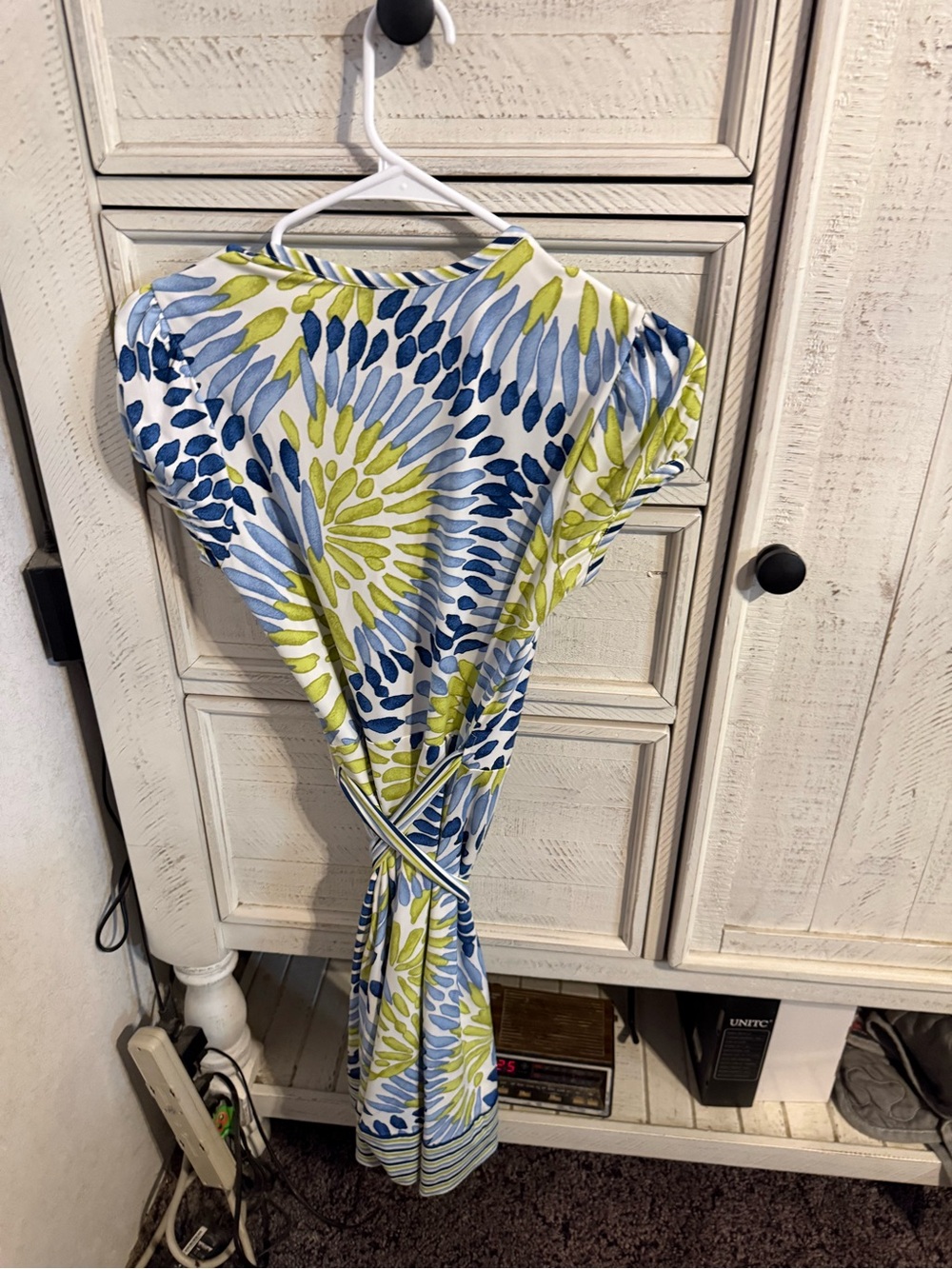 BCBGMaxAzria Blue and Green Midi Dress